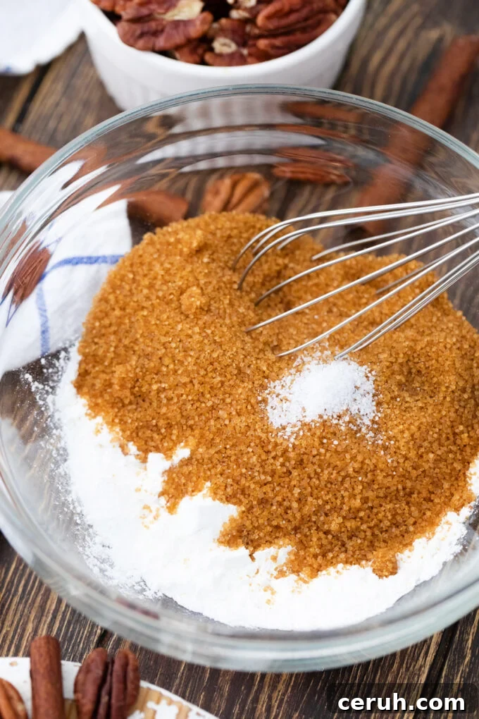 Flour and brown sugar mix.
