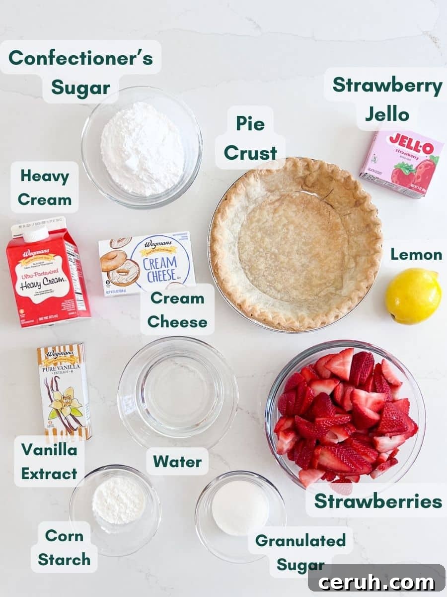 An overhead image of the labeled ingredients for this recipe.