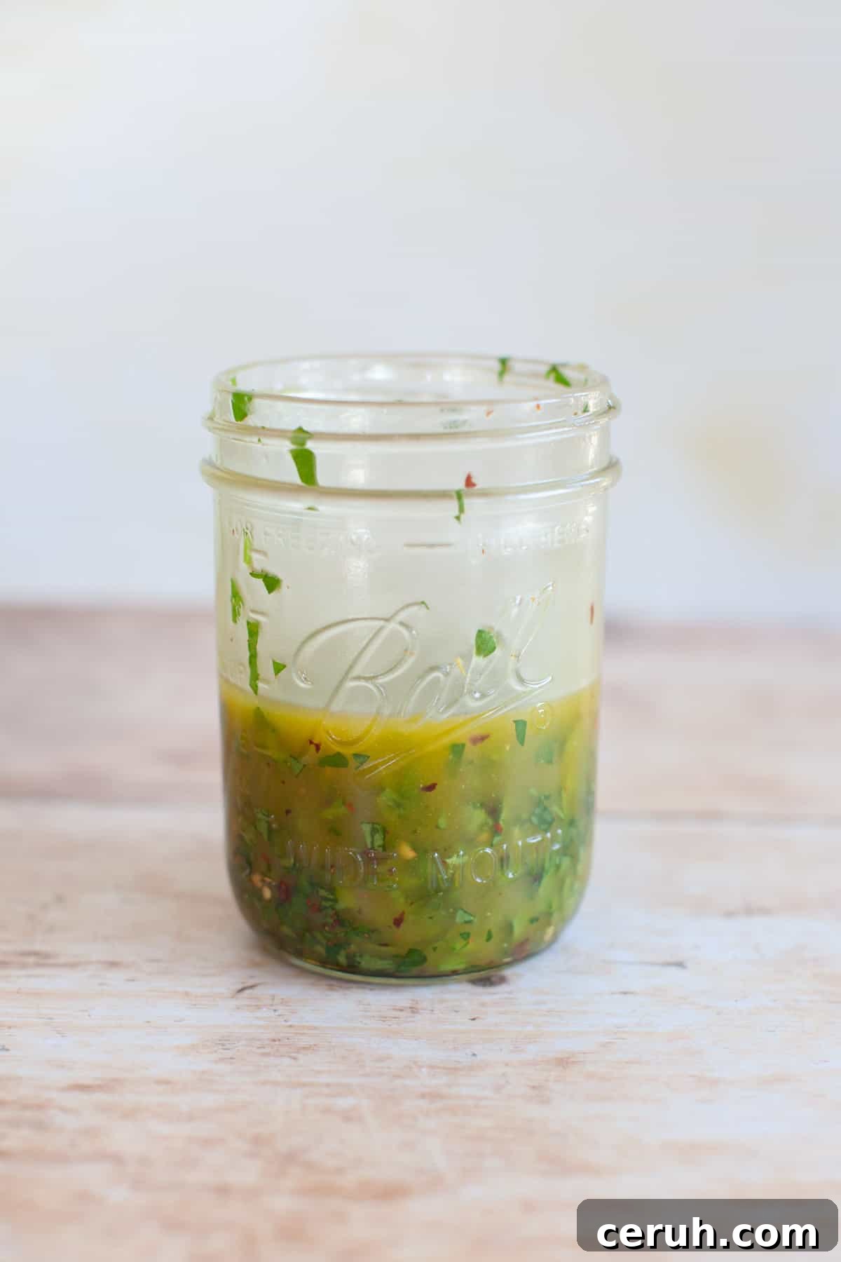 marinade that has been shaken together in. mason jar