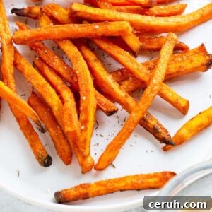 Sweet potato fries on a plate.