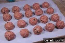 formed meatballs
