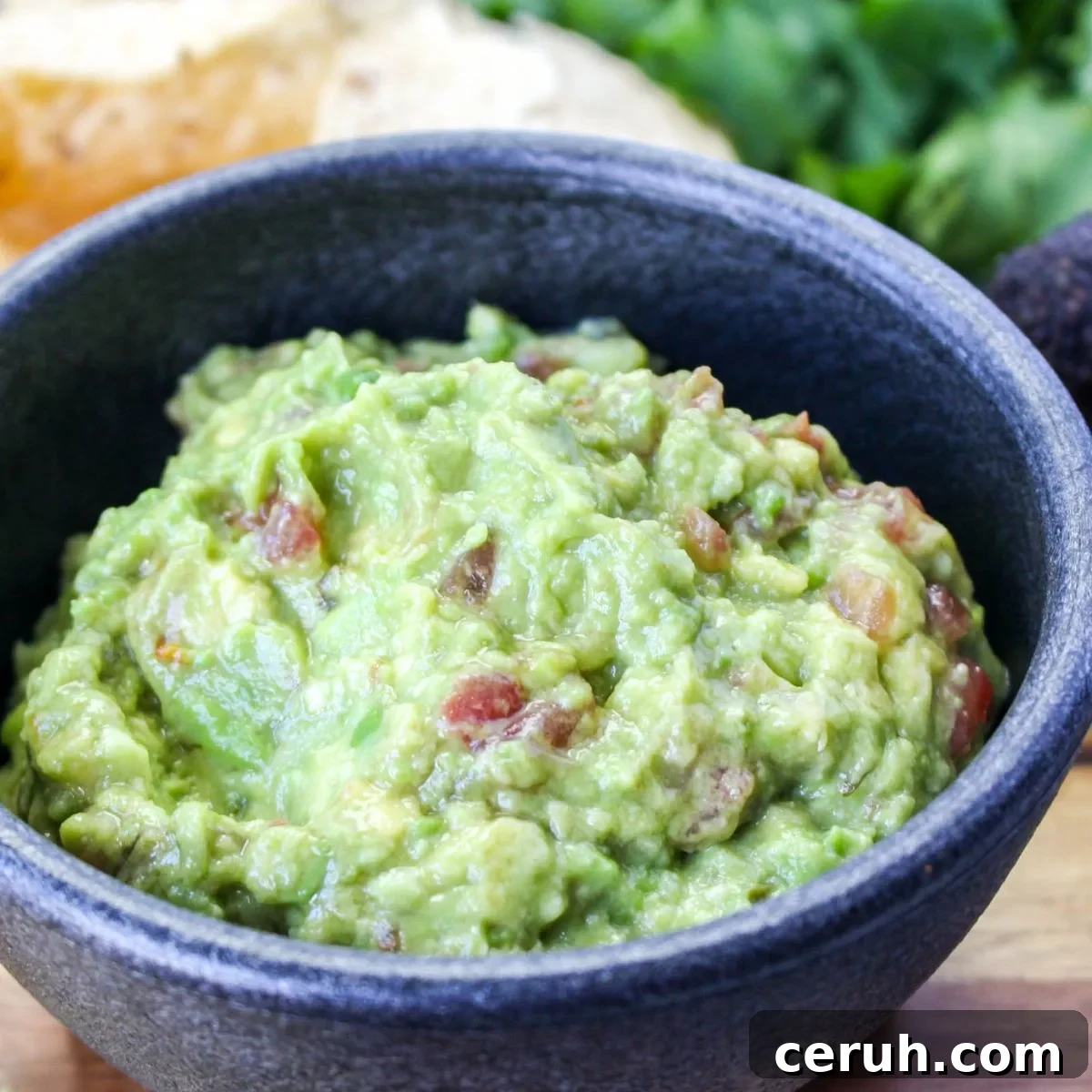 Closely looking at who made guacamole.