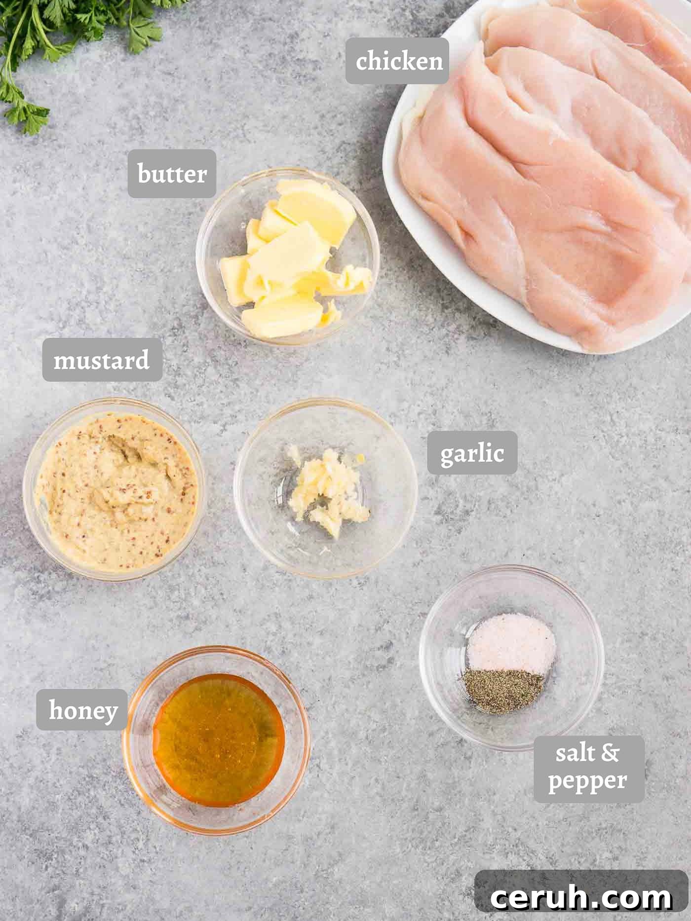 ingredients for honey mustard chicken