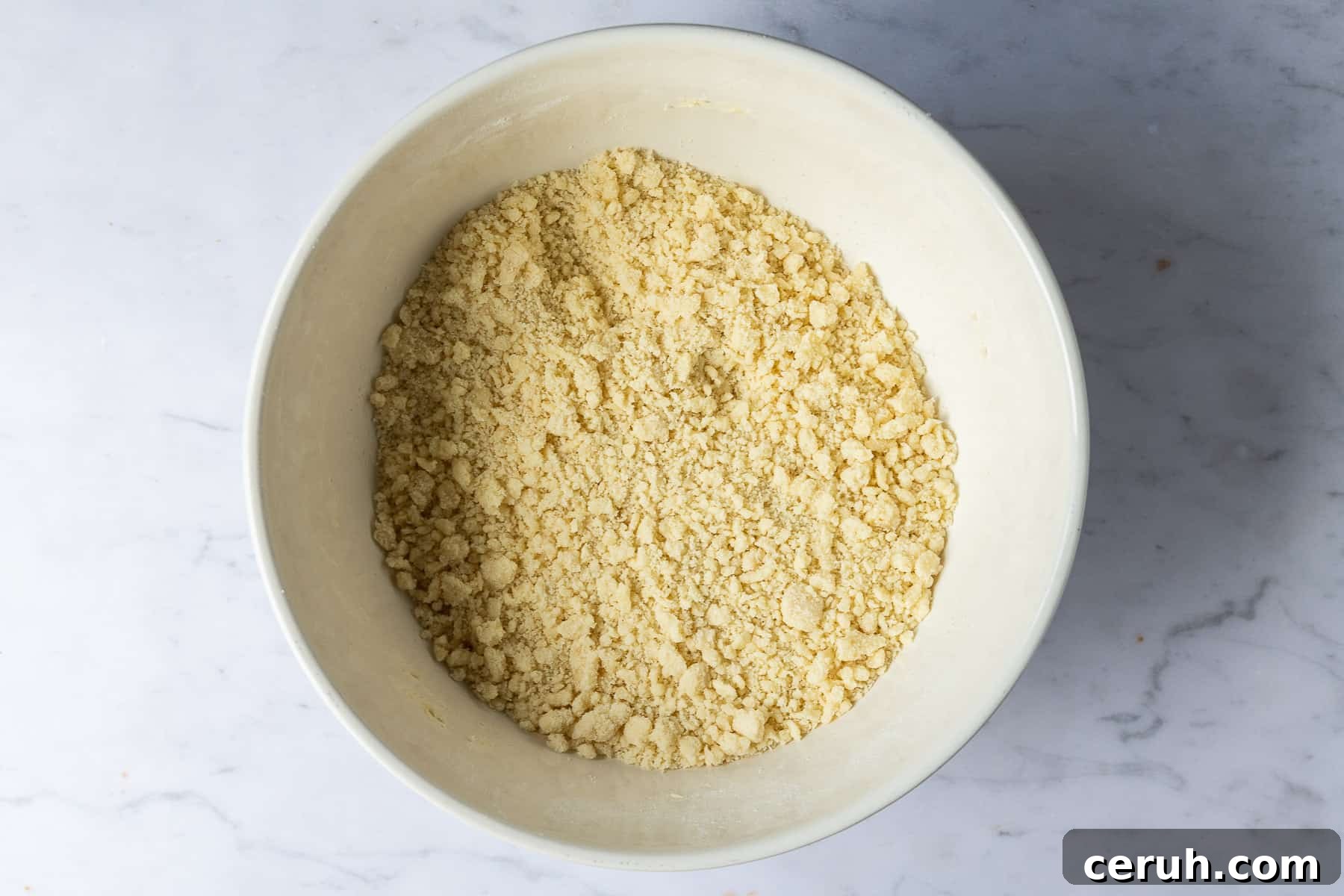 Step 1, the butter rubbed into the flour.