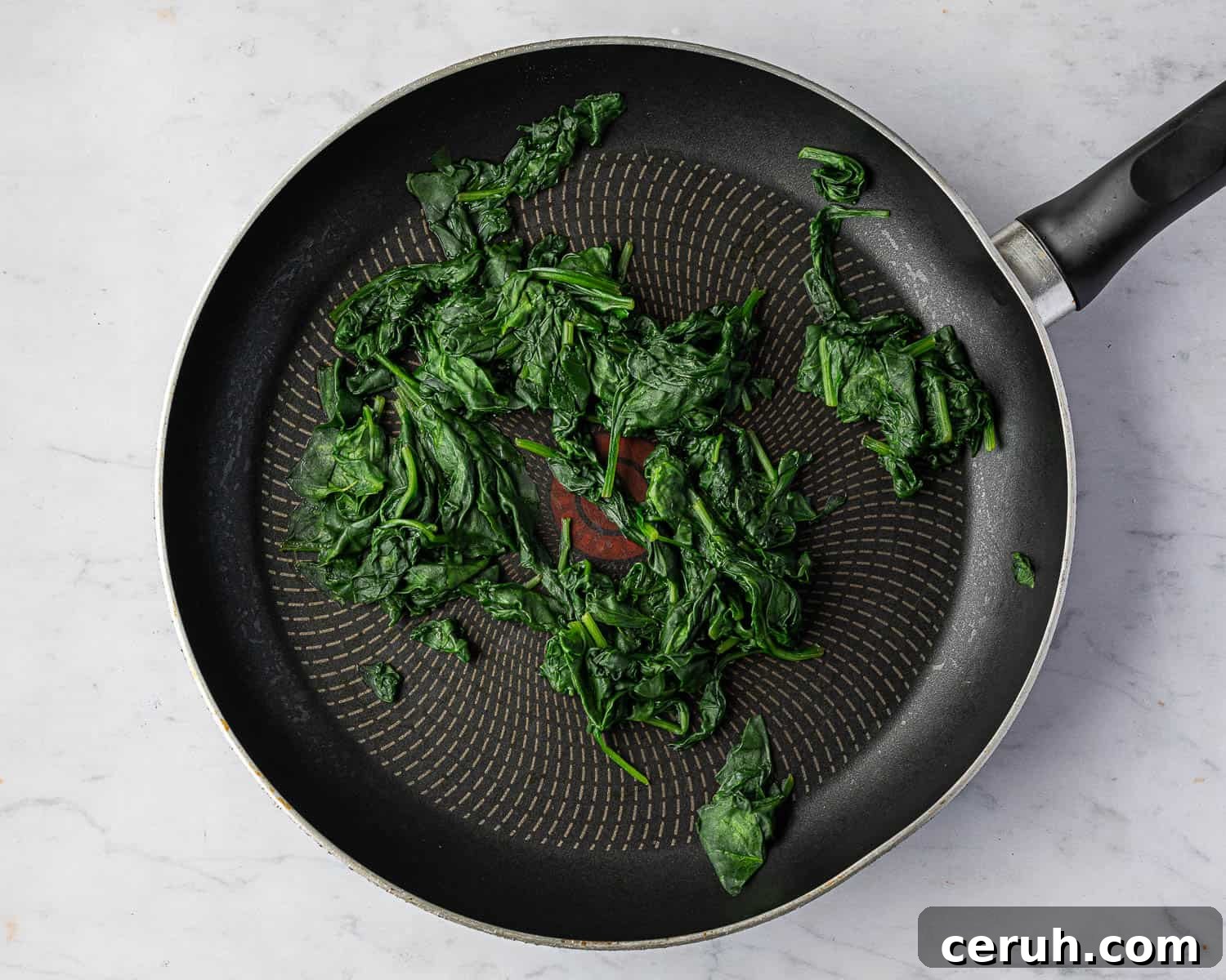 Step 6, the cooked spinach.