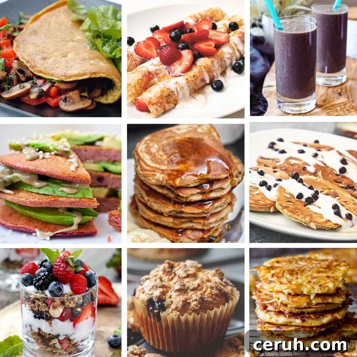 gluten free dairy free breakfast ideas collage sweet + savory