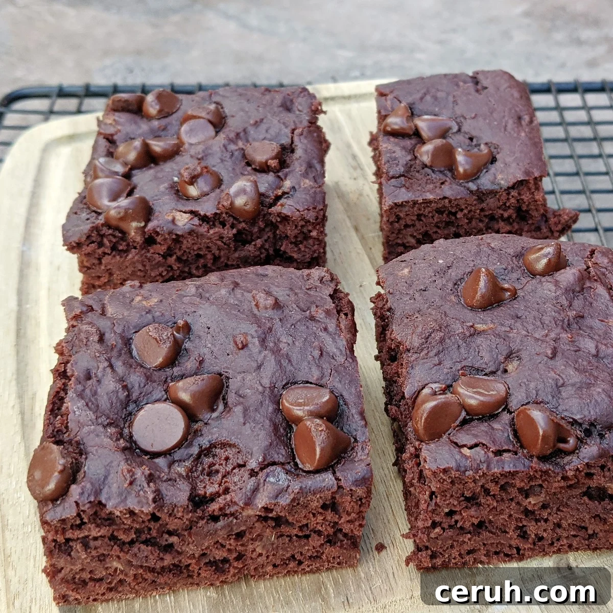 protein brownies with on a tray