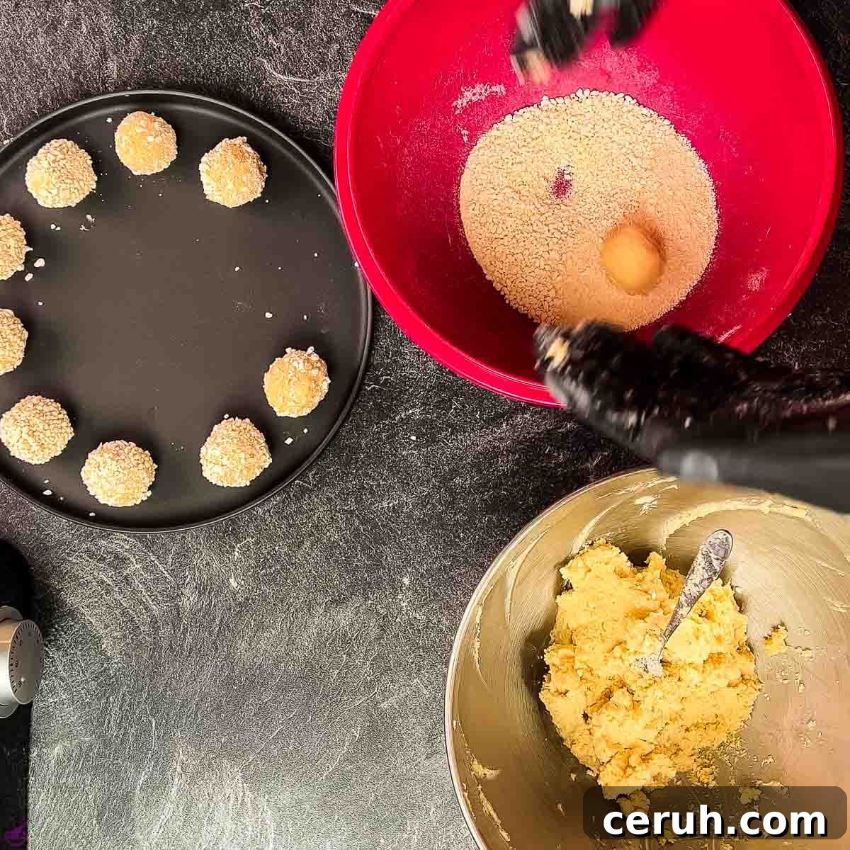 Eggnog Mascarpone Cookies: Christmas Spice Cookie Recipe 7 Shape the mascarpone eggnog mixture into a small ball and roll in ladyfinger crumbs.