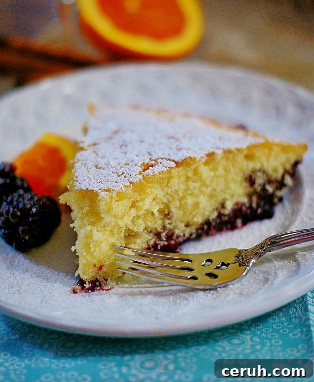 old fashioned buttermilk cake with blackberry jam