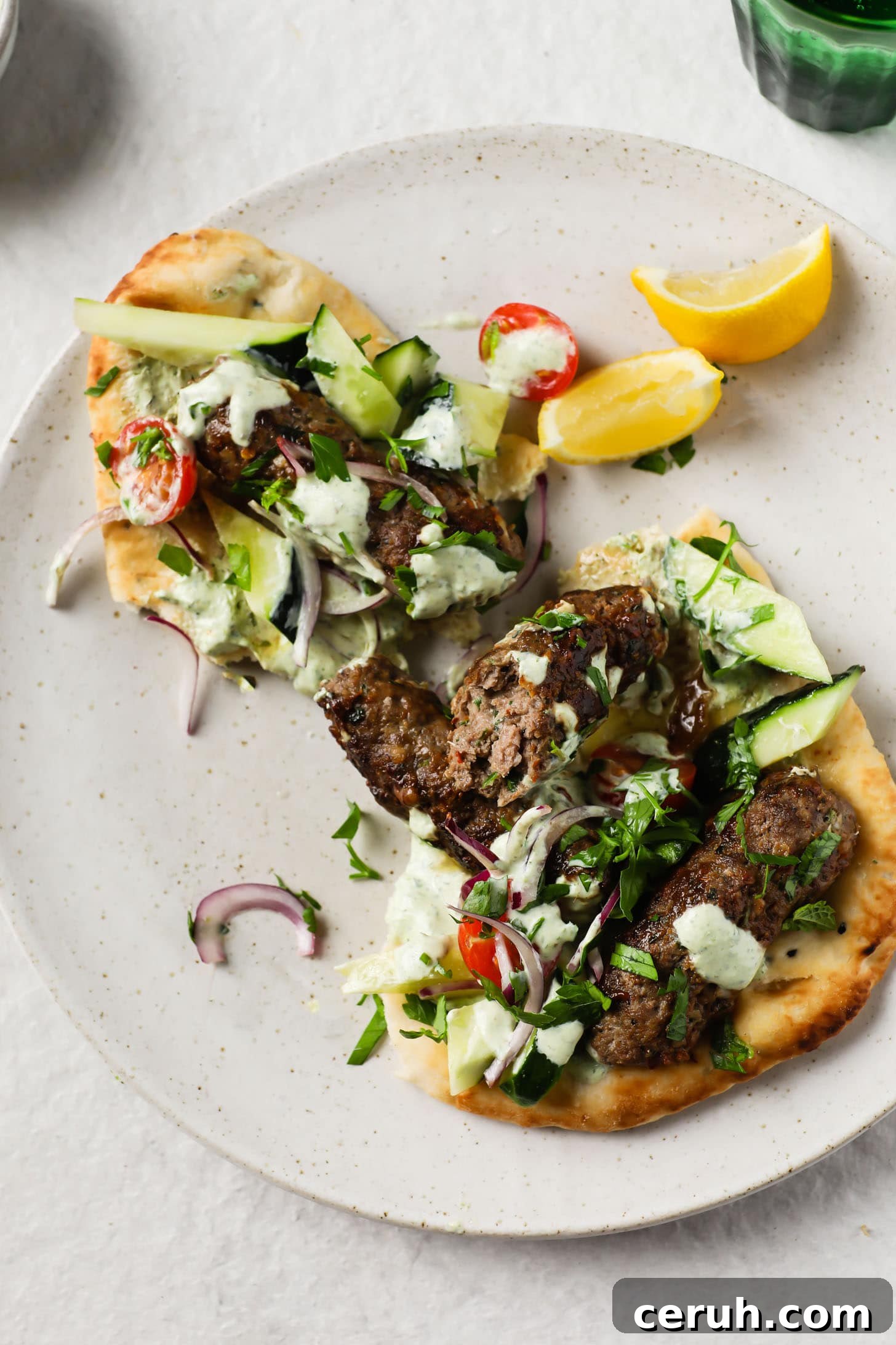 Seekh Kebab on Naan