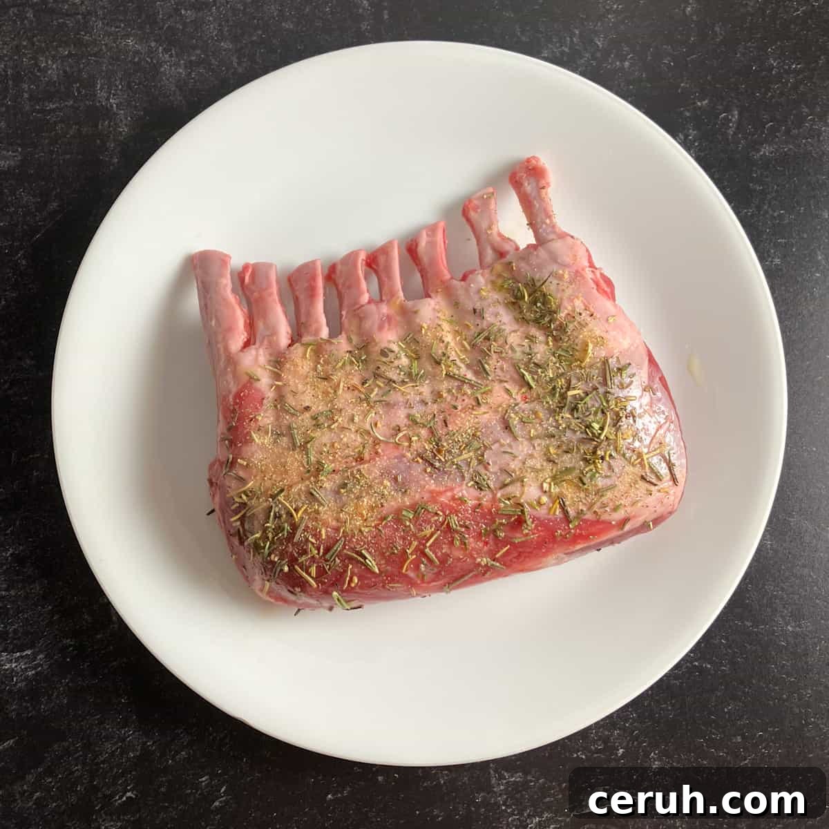 seasoned lamb rack