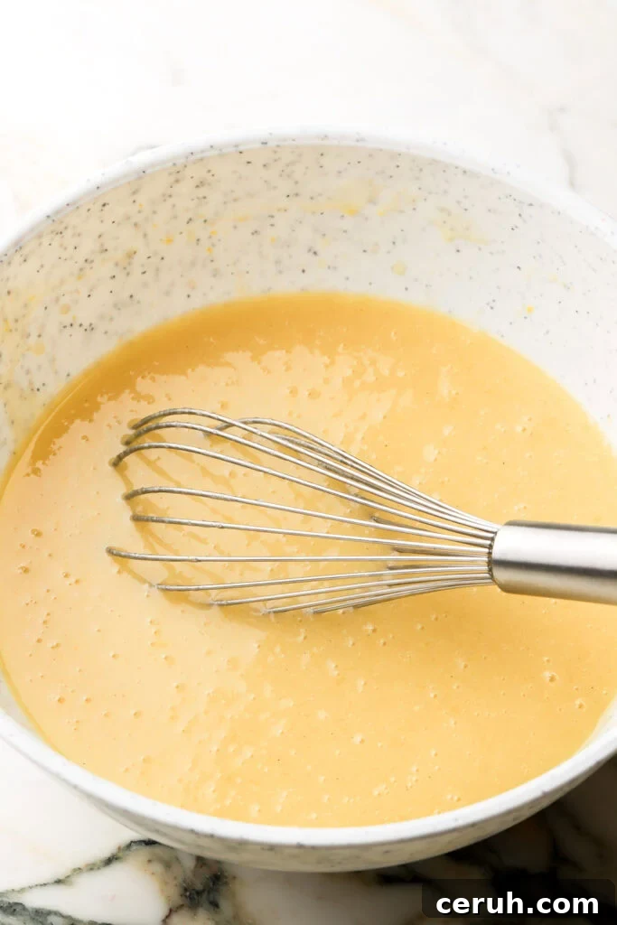 wet ingredients whisked together