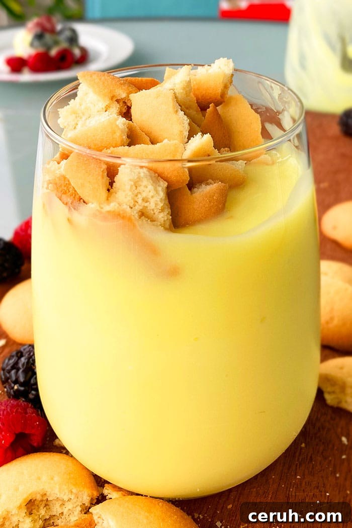 Easy Homemade Banana Pudding in Glass Cup