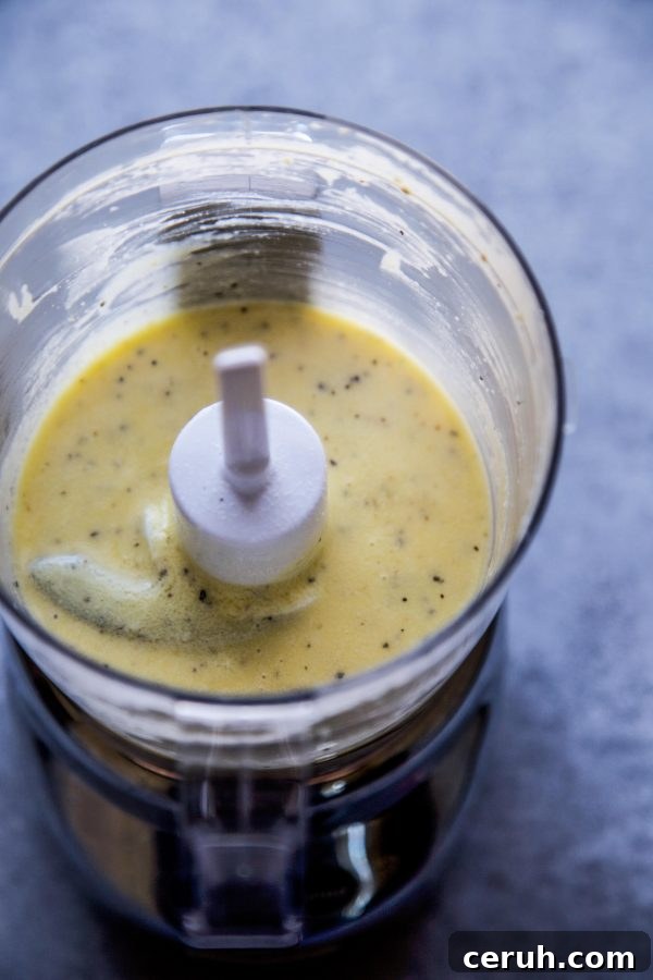 Spring Peas and Greens with Cacio e Pepe Dressing 4 cacio e pepe dressing in a food processor