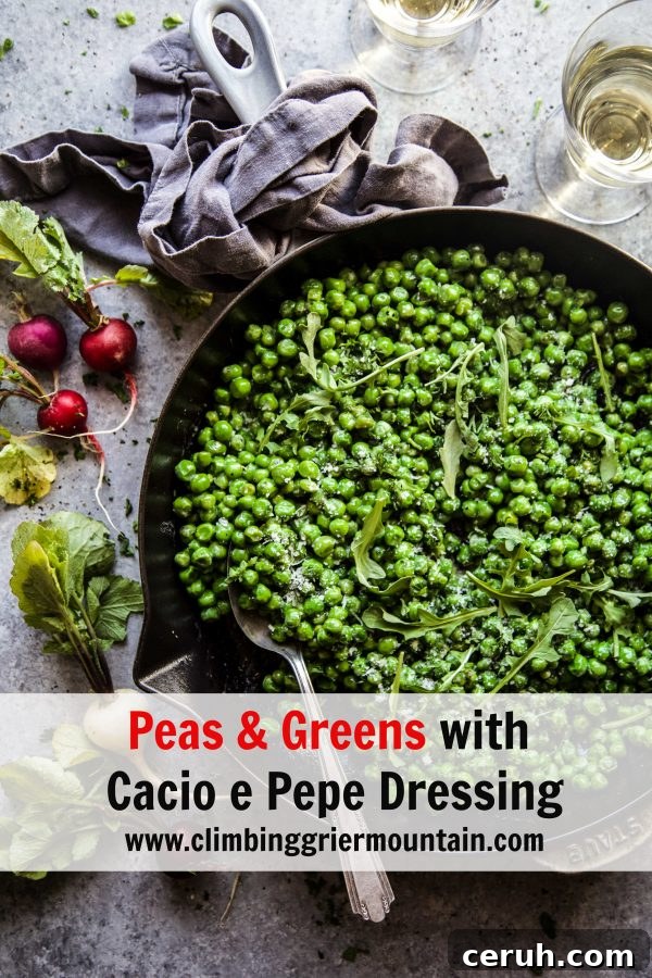 Spring Peas and Greens with Cacio e Pepe Dressing 9 Peas and Greens with Cacio e Pepe Dressing www.climbinggriermountain.com