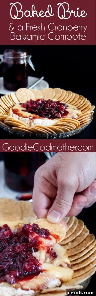 Baked brie is an impressive, yet easy holiday appetizer! This recipe tops the baked brie with a fresh cranberry balsamic compote that keeps you coming back for bite after bite!