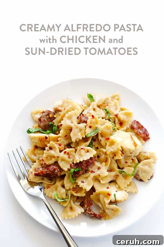Creamy Chicken Pasta with Sun-Dried Tomatoes and Garlic 10 Creamy Pasta with Chicken & Sun-Dried Tomatoes -- ready to go in 30, and made with a lightened-up sauce | gimmesomeoven.com