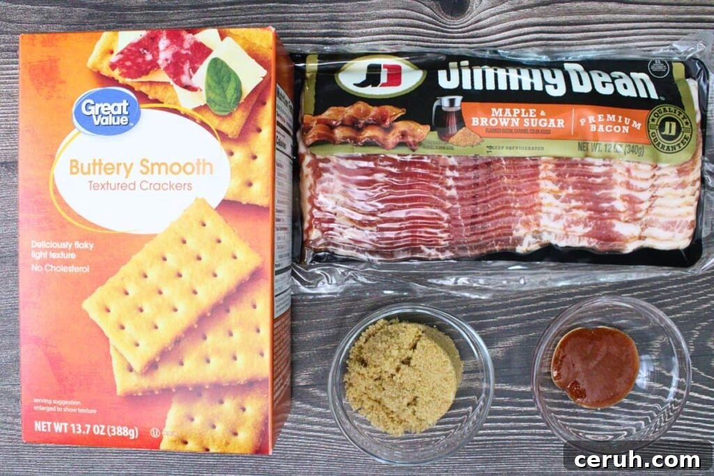 ingredients to make bacon crackers