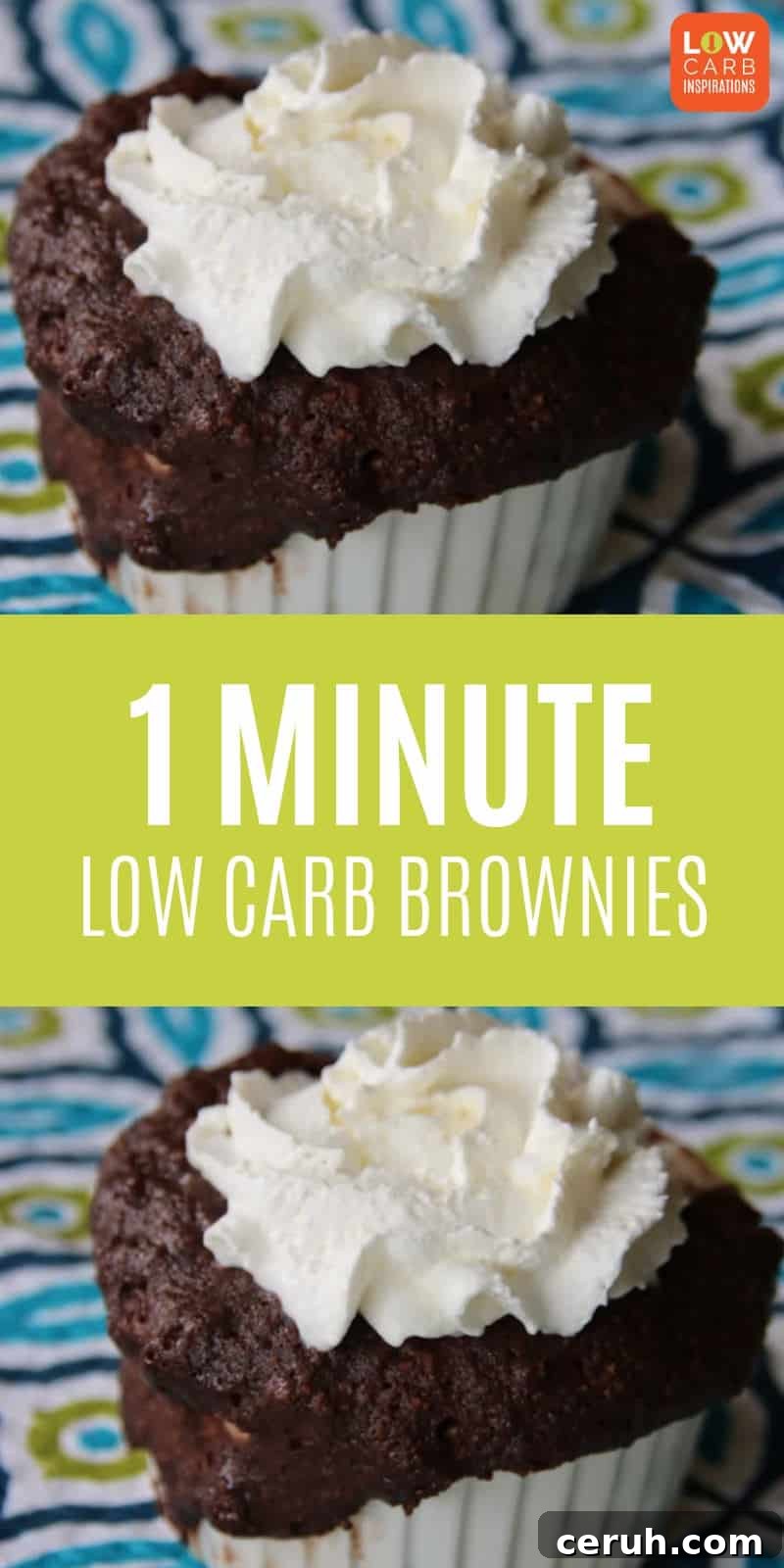 1-Minute Low-Carb Mug Brownie Recipe 4 These 1 minute low carb brownies in a mug are amazing! They are the perfect low carb dessert to quickly make for your family!