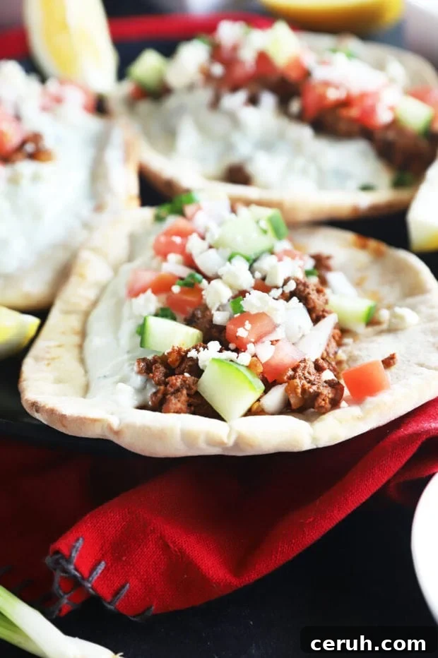 Greek pita on a plate photo 
