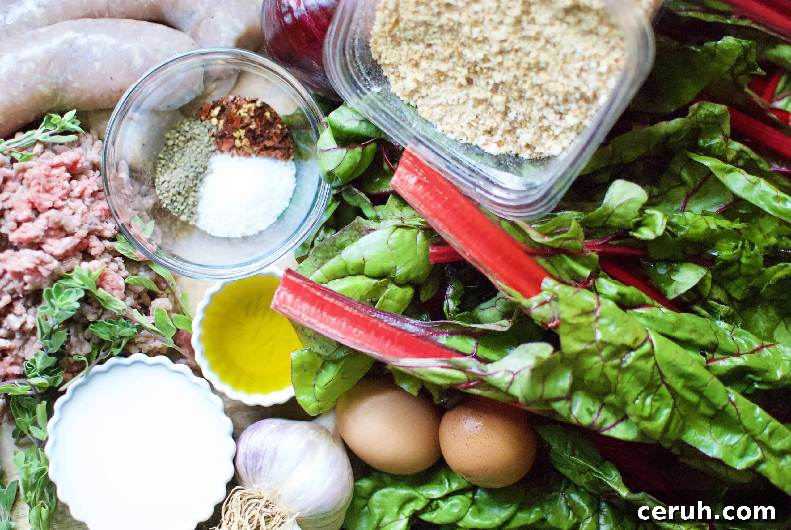 beef & chard meatballs
