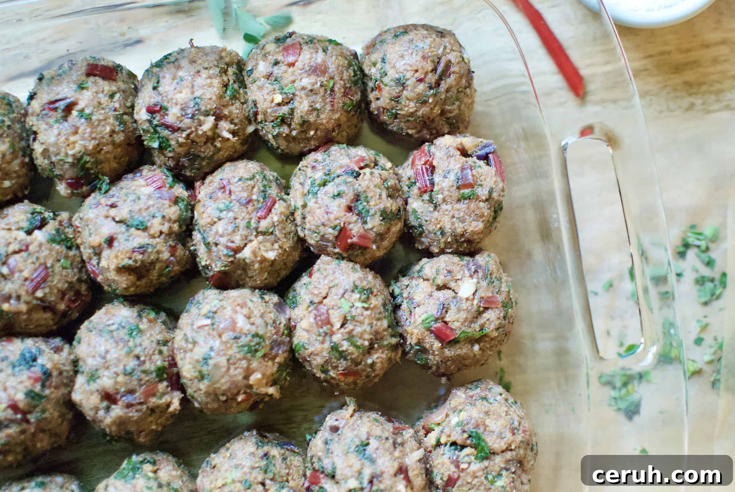 beef & chard meatballs