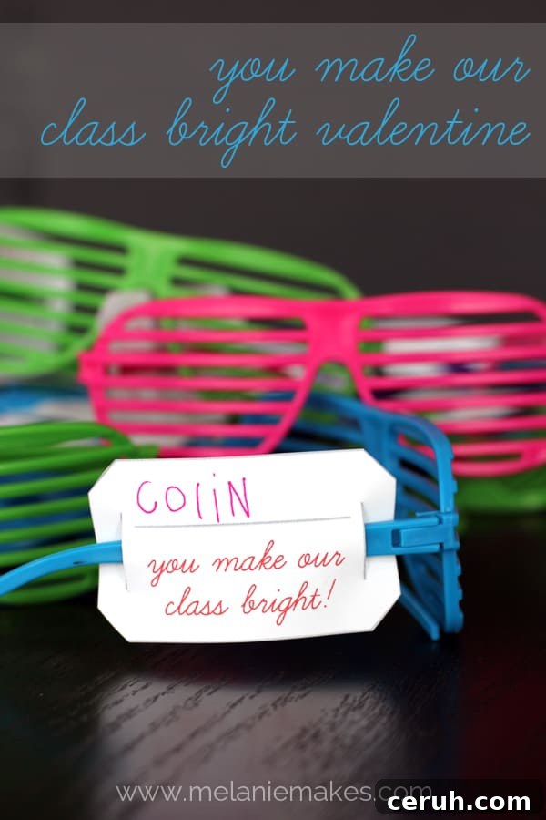 You Brighten Our Class: Valentine’s Day Message Ideas 2 You Make Our Class Bright Valentine w/ FREE printable | Melanie Makes melaniemakes.com
