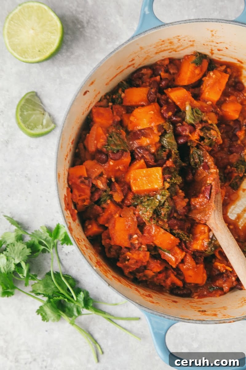 Sweet Potato & Kale Chili #vegan #glutenfree