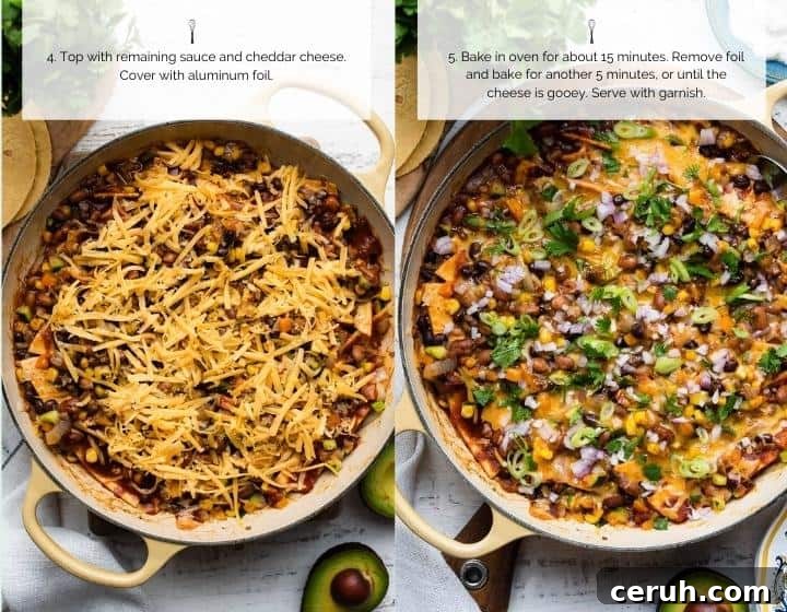 Step by step instructions for how to make Vegetarian Enchilada Skillet Casserole.
