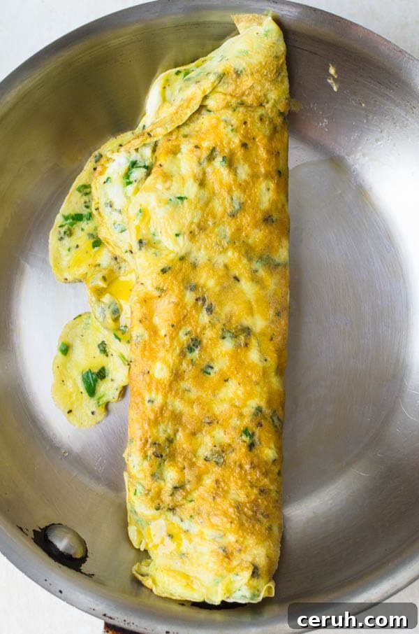 cooked herb omelette.