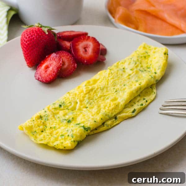 cooked herb omelette
