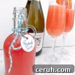 rhubarb juice and mimosas