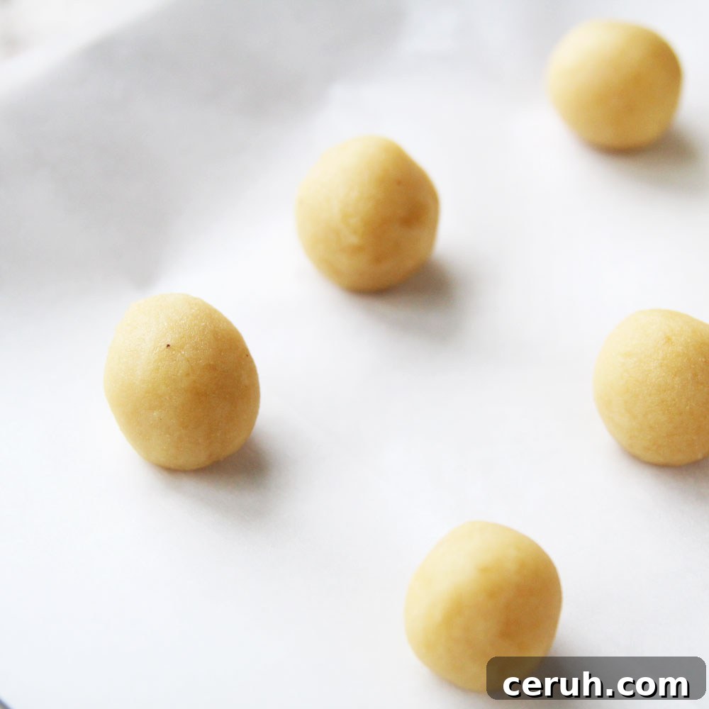 roll vegan tofu cookie dough into balls