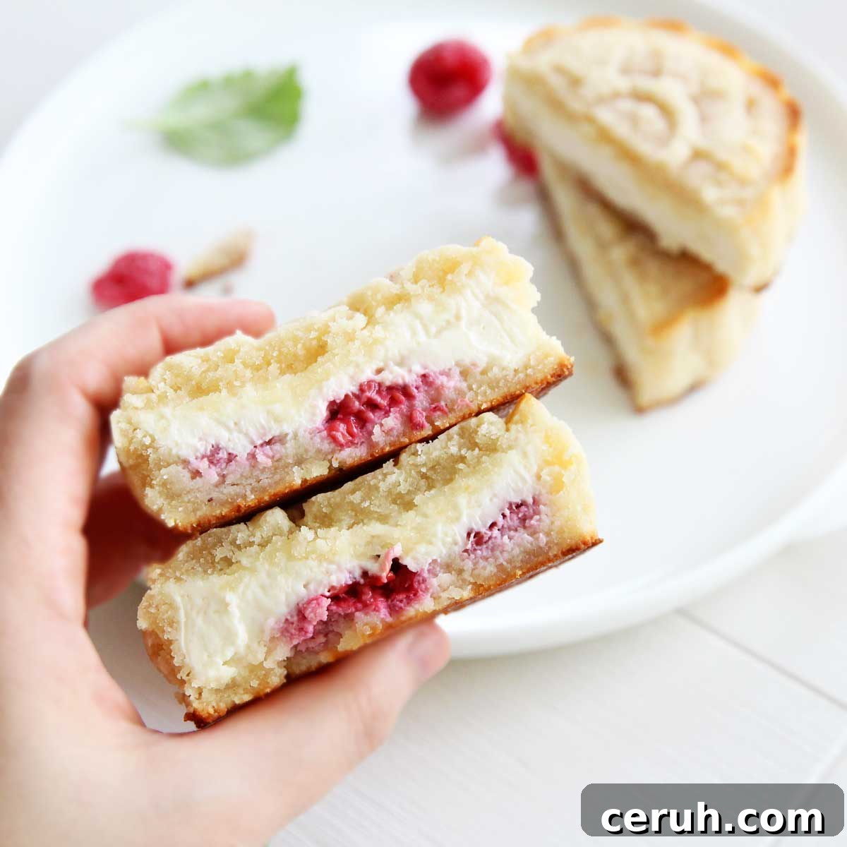keto cream cheese mooncakes with raspberry filling