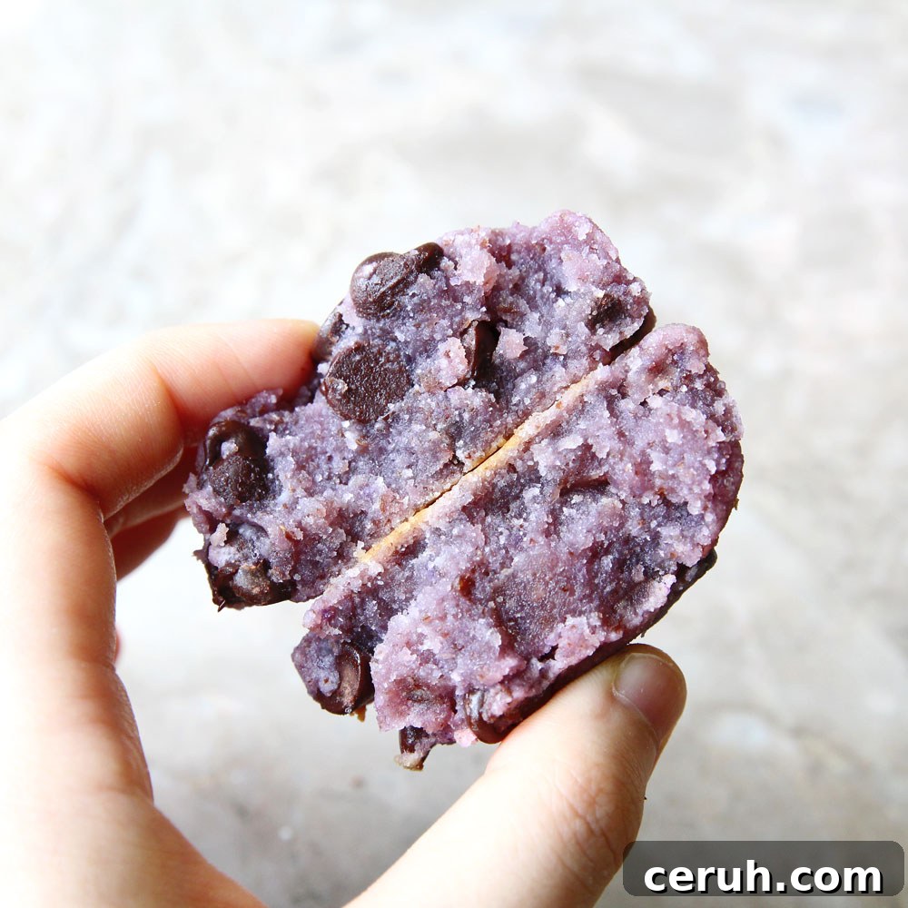 Purple Sweet Potato Chocolate Chip Chunk Cookie (Vegan, Gluten-Free)