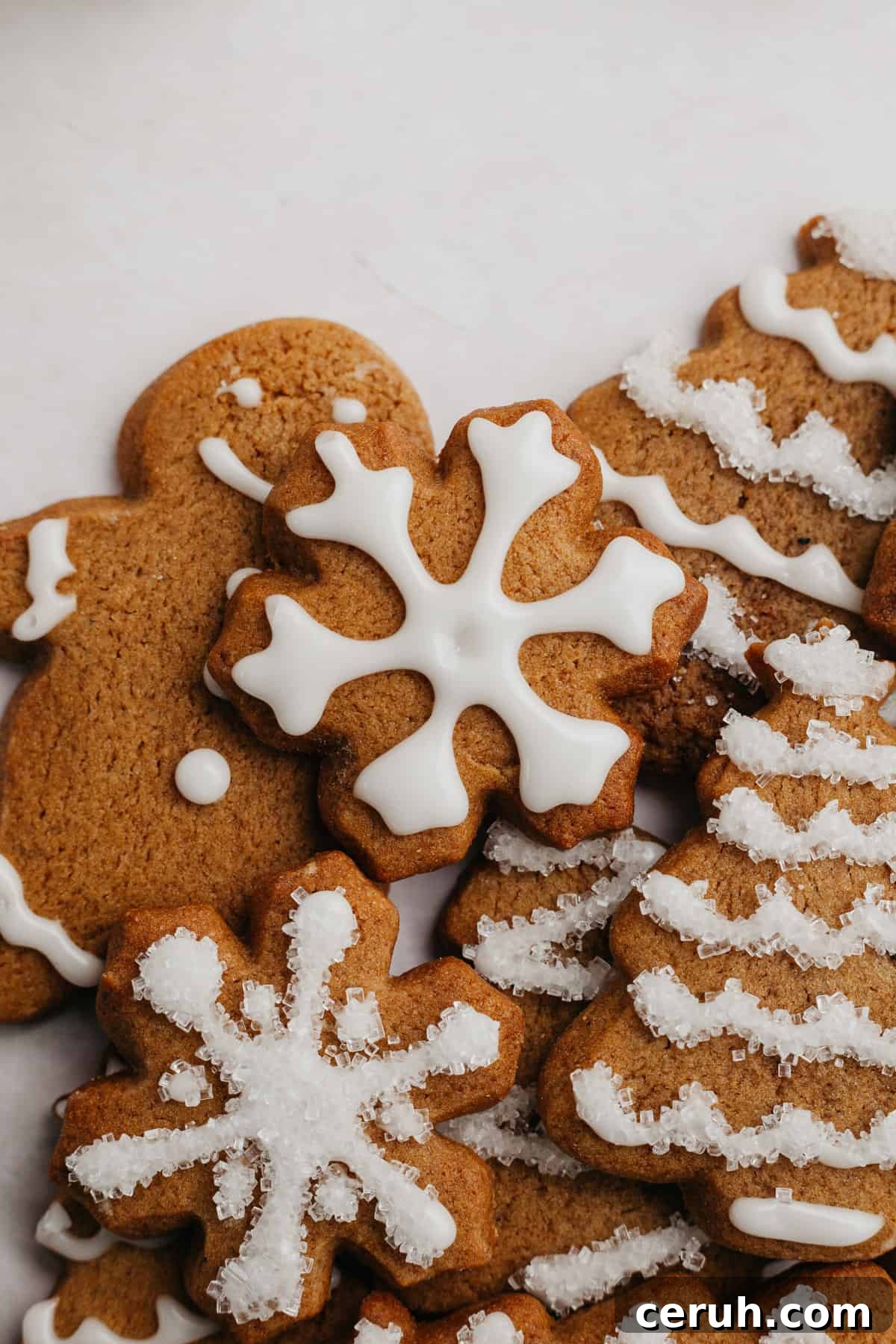 Gingerbread cookies iced.