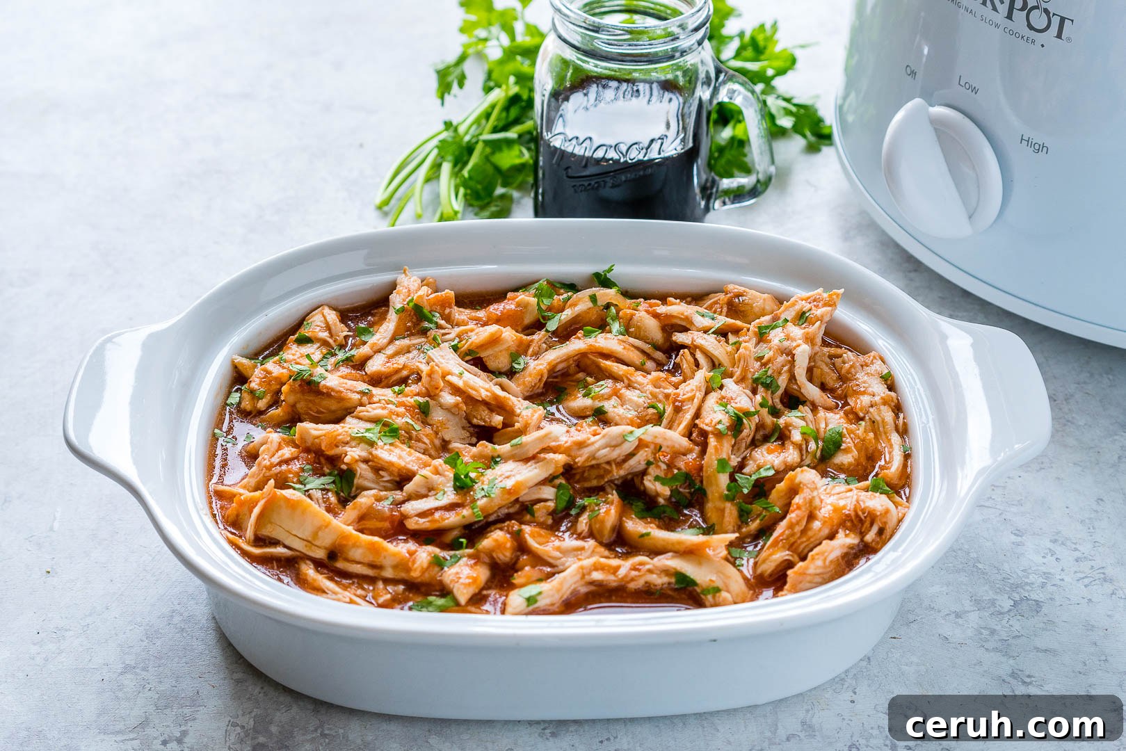 Crock Pot 3-Ingredient Pulled Chicken