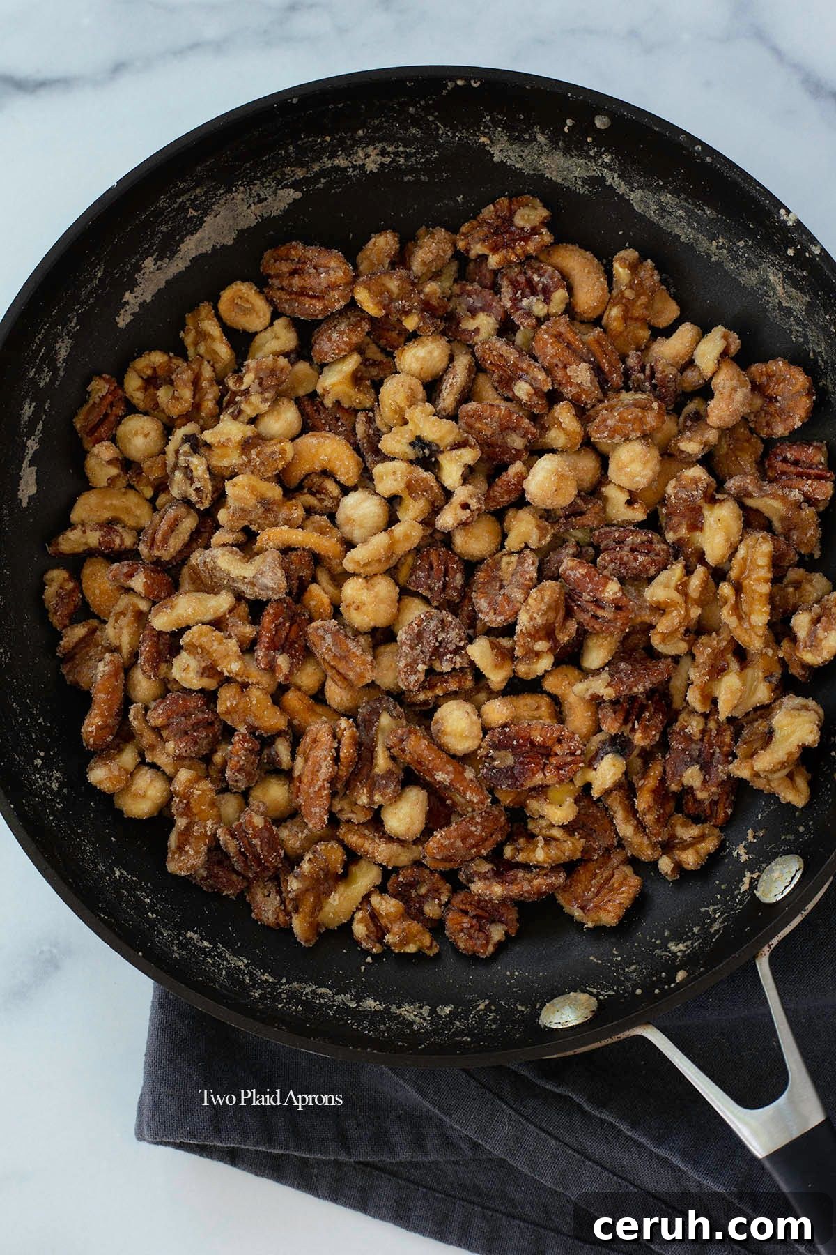 Sugar crystallized onto nuts.