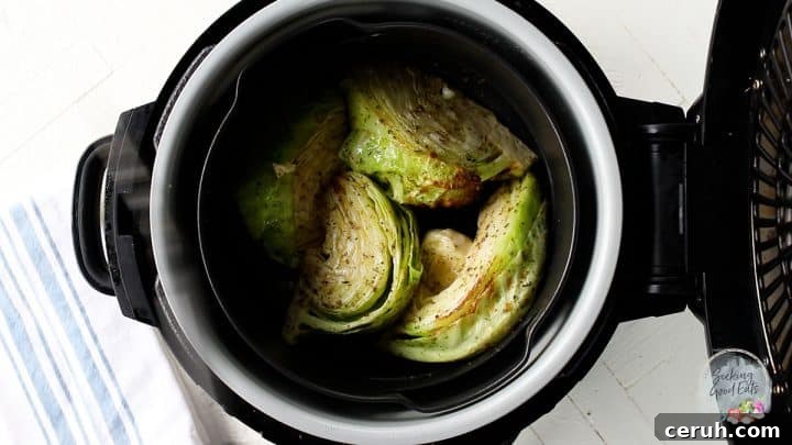 Cooking the cabbage wedges in the air fryer