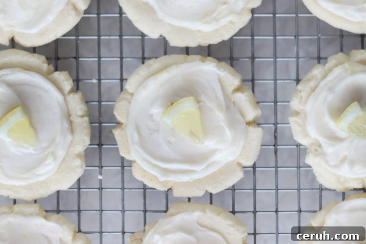 Lemon Sugar Cookies Recipe with Video Tutorial 4 lemon sugar cookies on cooling rack