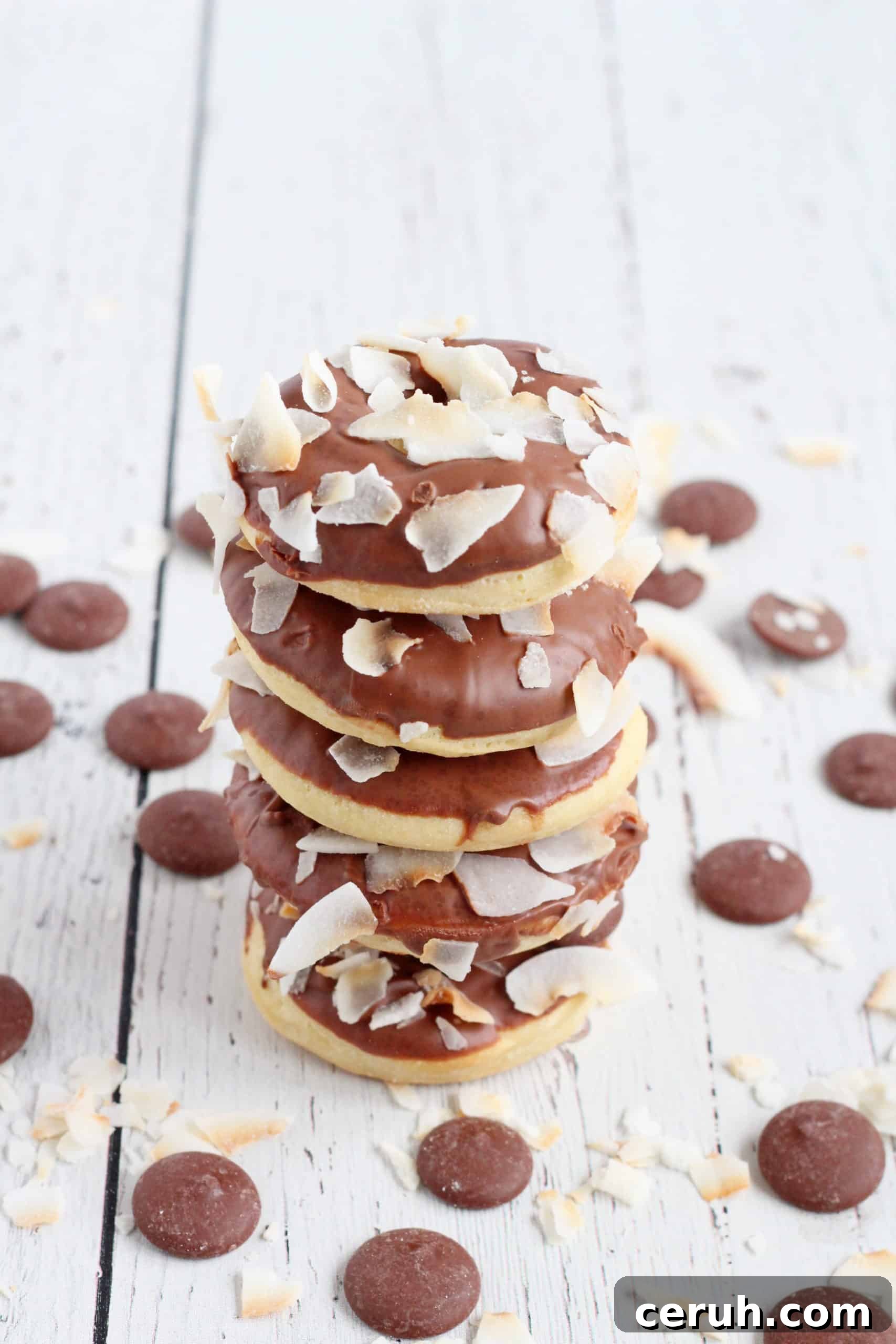 baked donut with chocolate glaze