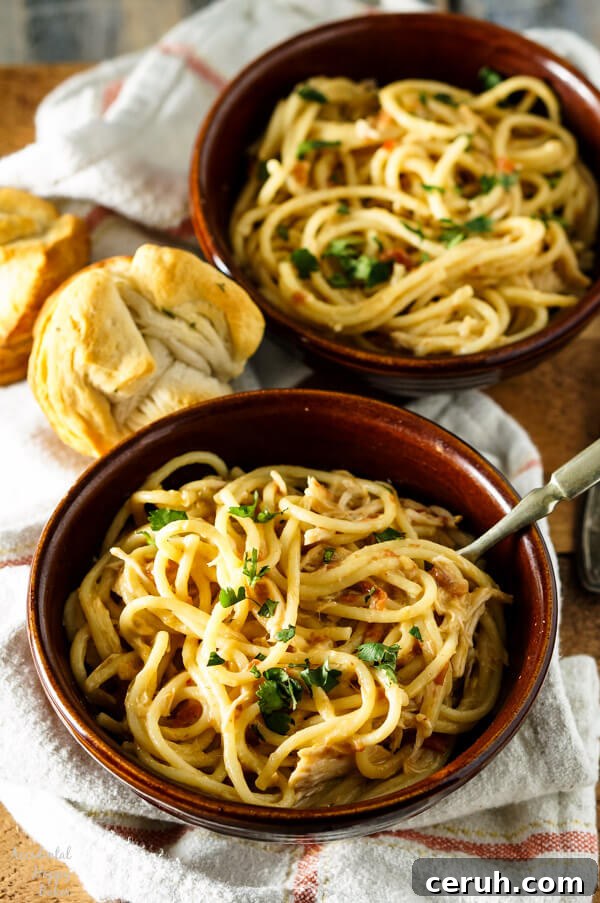 Crockpot Chicken Spaghetti