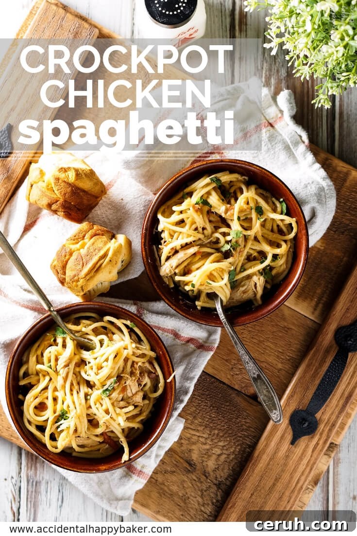 Crockpot Chicken Spaghetti