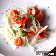 Fennel, Tomatoes and Basil Salad with Lemon Vinaigrette