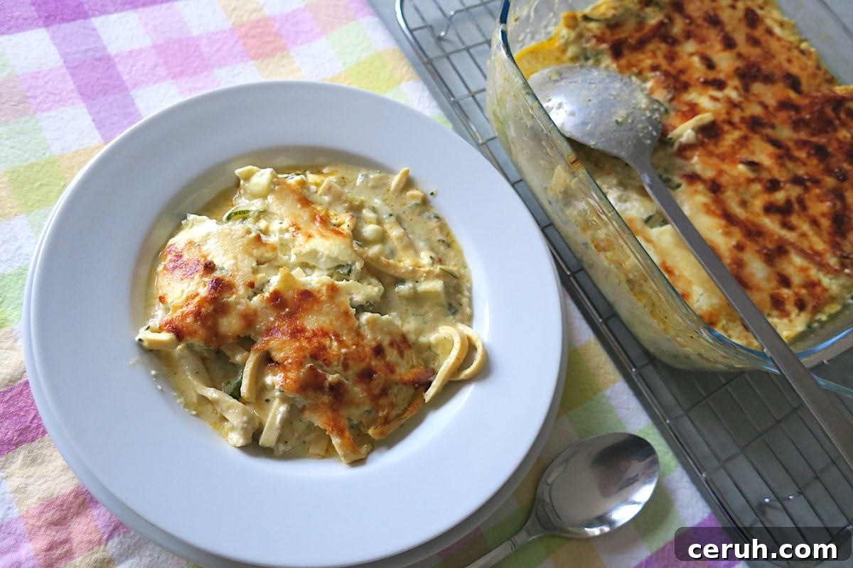 Vegetarian Keto Zucchini Pasta Bake