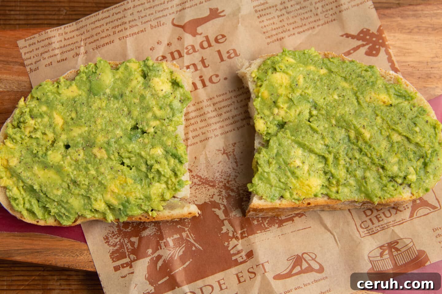 This is a picture of the toast with avocado spread.