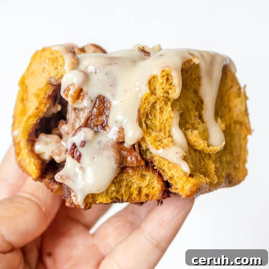 17 Delicious Pumpkin Recipes: Savory Dishes & Sweet Treats 19 a Pumpkin Roll held up in a hand