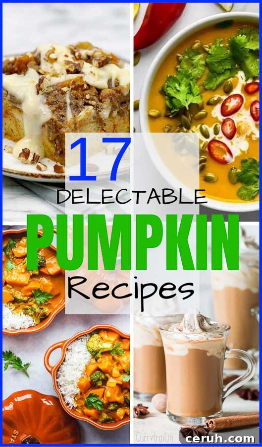 17 Delectables Pumpkin Recipes Pumpkin spice and everything nice! This collection has everything from savory to sweet, breakfast, dinner, AND dessert. Here are 17 of my FAVORITE Savory and Sweet Pumpkin Recipes from both myself and some of the most talented recipe creators out there! Pumpkin pancakes, curry, latte, pie, breadpudding, soup, roasted, and more!