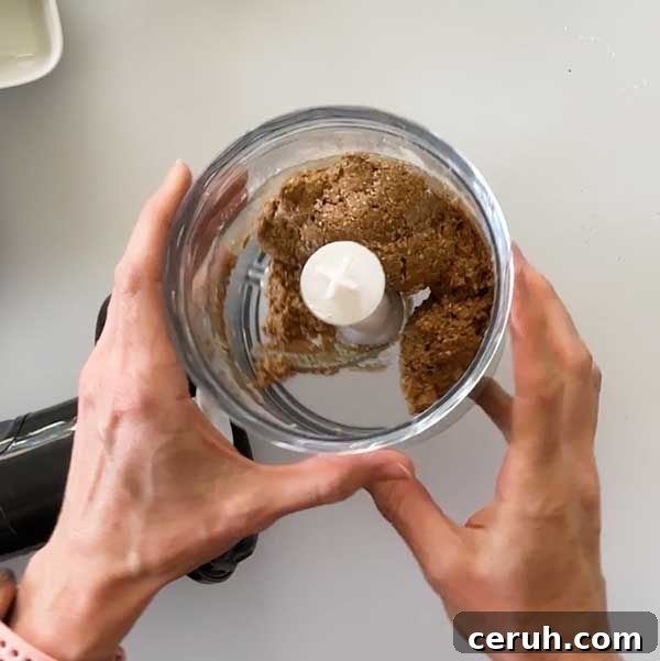 Gluten-Free Graham Cracker Crumbs for Baking and Desserts 4 The mixed graham cracker batter in the chopper cup.