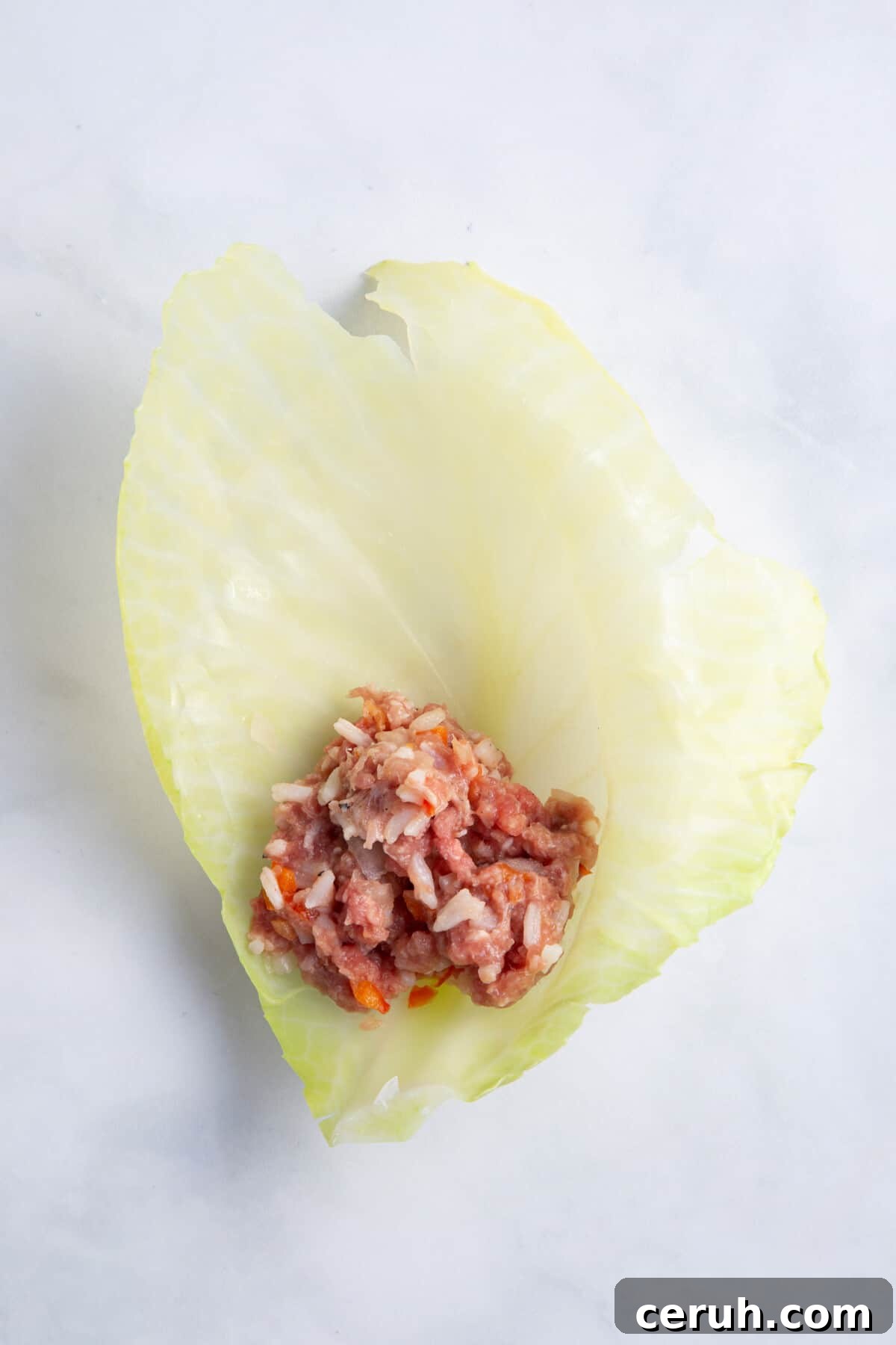 step 2 to make crockpot cabbage rolls.